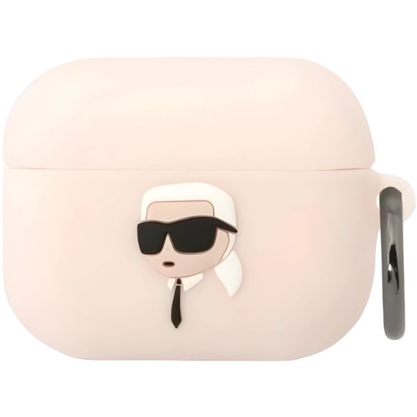 Coque Karl Lagerfeld KLAPRUNIKP AirPods Pro rose Silicone Karl Head 3D