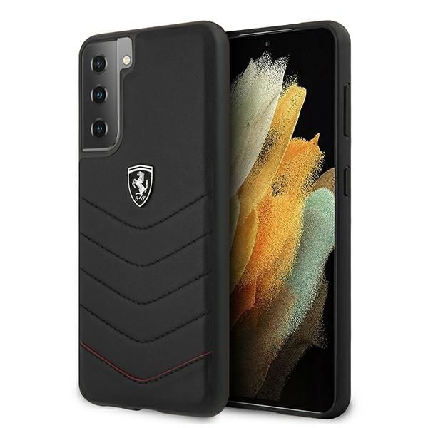 Coque Ferrari FEHQUHCS21MBK S21+ G996 noir hardcase Off Track Quilted
