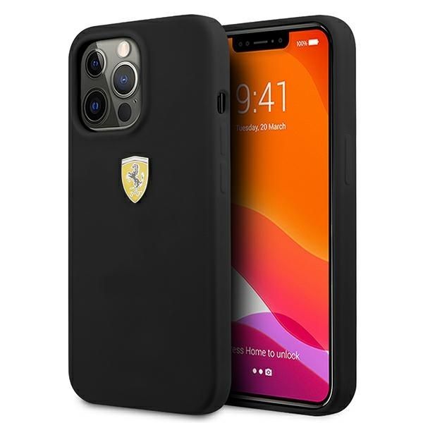 Coque Ferrari FESSIHCP13XBK iPhone 13 Pro Max 6,7" noir hardcase Silicone