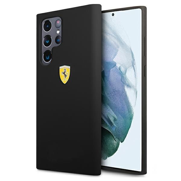 Coque Ferrari FESSIHCS22LBK S22 Ultra S908 noir hardcase On Track Silicone