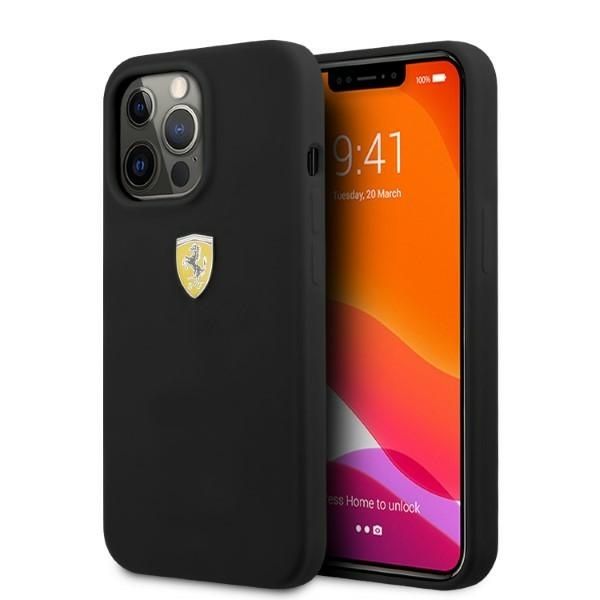 Coque Ferrari FESSIHMP13XBK iPhone 13 Pro Max 6,7" noir hardcase Silicone MagSafe