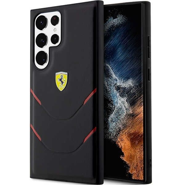 Coque Ferrari FEHCS23LPBAK S23 Ultra S918 noir hardcase Hot Stamp Lines