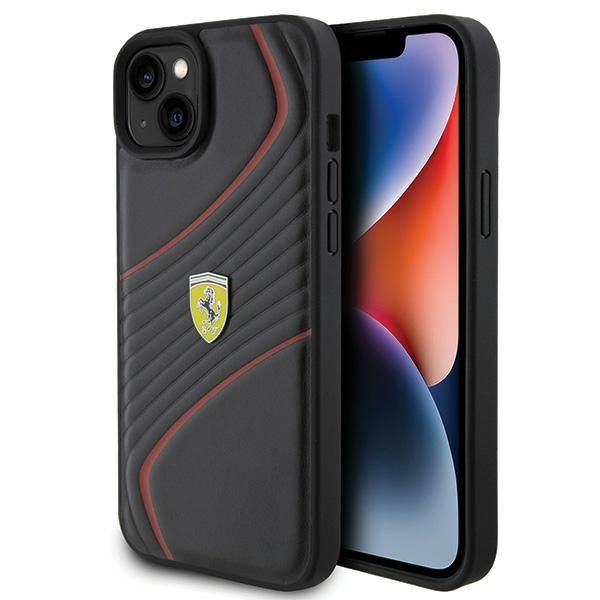 Coque Ferrari FEHCP15MPTWK iPhone 15 Plus / 14 Plus 6.7" noir hardcase Twist Metal Logo