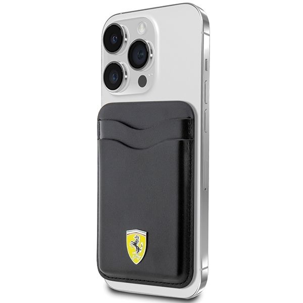 Portefeuille Ferrari FEWCMRSIK noir MagSafe Leather 2023 Collection