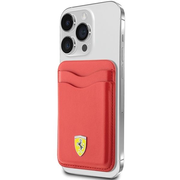 Portefeuille Ferrari FEWCMRSIR rouge MagSafe Leather 2023 Collection