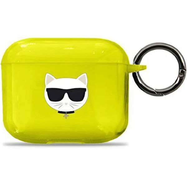 Coque Karl Lagerfeld KLA3UCHFY AirPods 3 jaune Choupette