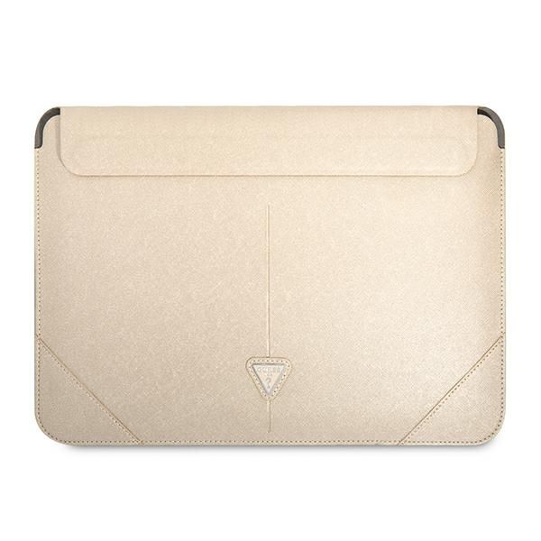 Housse Guess GUCS14PSATLE 14" beige Saffiano Triangle Logo