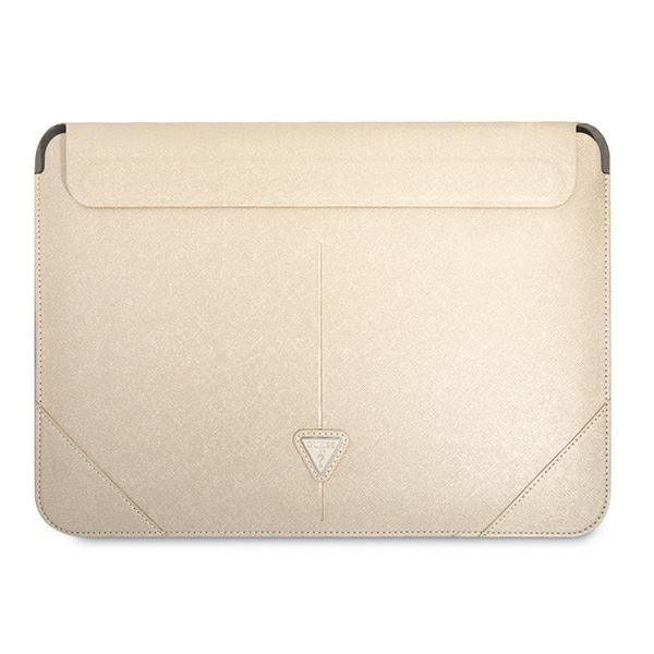 Housse Guess GUCS16PSATLE 16" beige Saffiano Triangle Logo