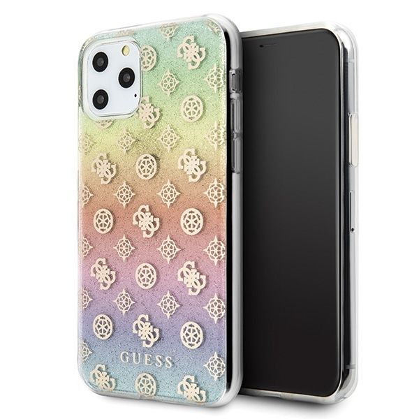 Coque Guess GUHCN58PEOML iPhone 11 Pro multicolor hard case Iridescent 4G Peony
