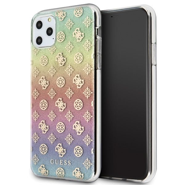 Coque Guess GUHCN65PEOML iPhone 11 Pro Max multicolor hard case Iridescent 4G Peony