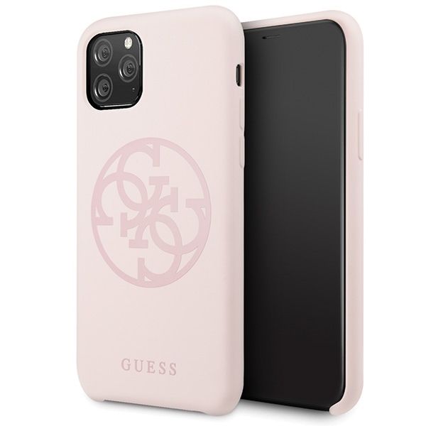 Coque Guess GUHCN58LS4GLP iPhone 11 Pro light pink hard case Silicone 4G Tone On Tone