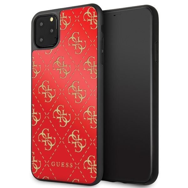 Coque Guess GUHCN654GGPRE iPhone 11 Pro Max red hard case 4G Double Layer Glitter