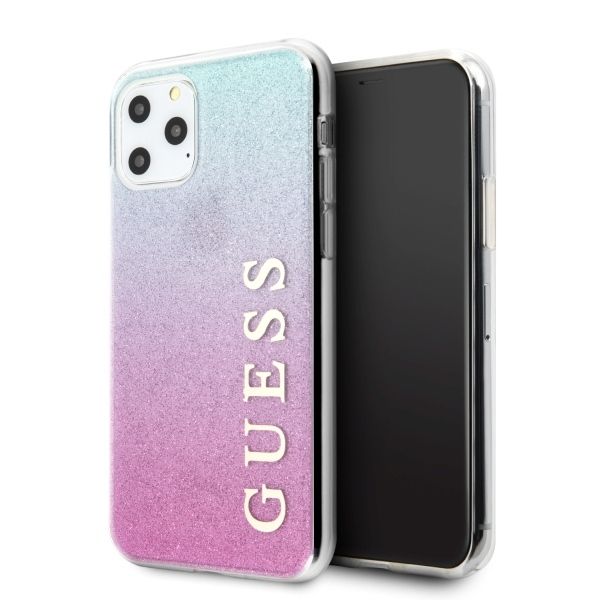 Coque Guess GUHCN65PCUGLPBL iPhone 11 Pro Max pink blue hard case Glitter Gradient