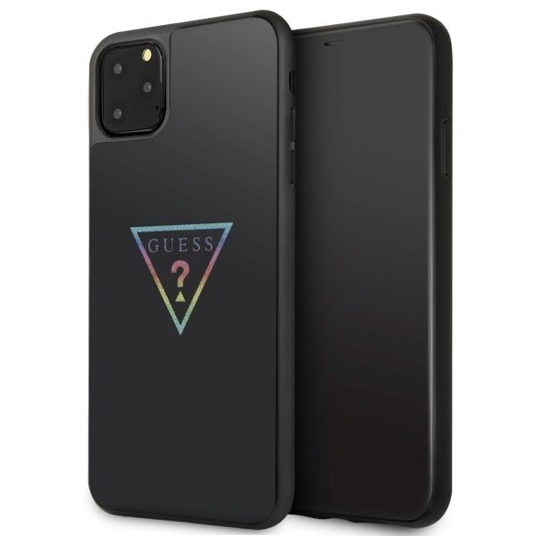 Coque Guess GUHCN65TRMLBK iPhone 11 Pro Max black hard case Triangle Glitter