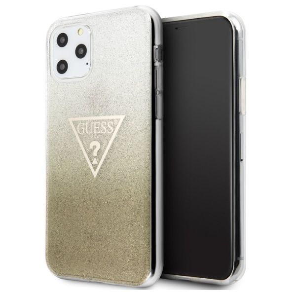 Coque Guess GUHCN65SGTLGO iPhone 11 Pro Max gold hard case Glitter Triangle
