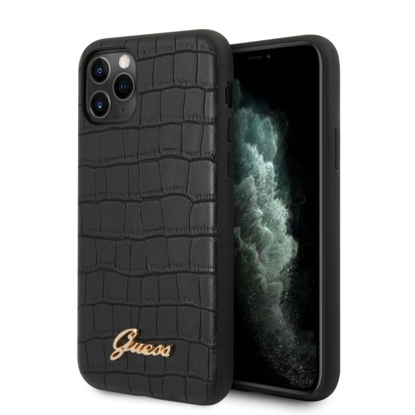 Coque Guess GUHCN65PCUMLCRBK iPhone 11 Pro Max black Croco Collection
