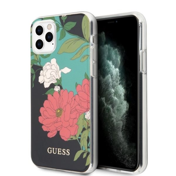 Coque Guess GUHCN65IMLFL01 iPhone 11 Pro Max black N°1 Flower Collection