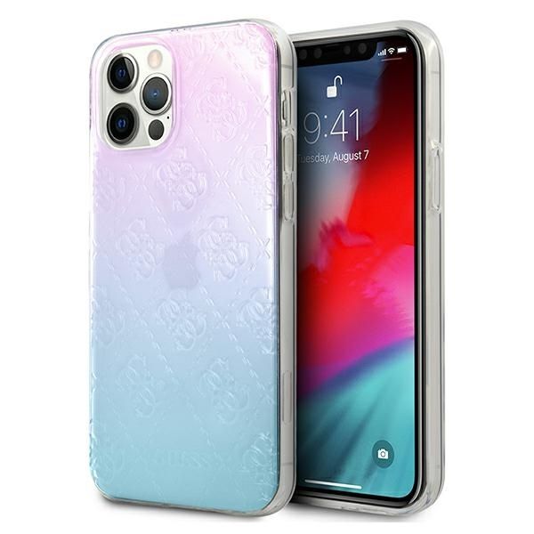 Coque Guess GUHCP12L3D4GGBP iPhone 12 Pro Max 6,7" blue&pink hardcase 4G 3D Pattern Collection
