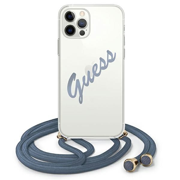 Coque Guess GUHCP12LCRTVSBL iPhone 12 Pro Max 6,7" blue hardcase Script Vintage