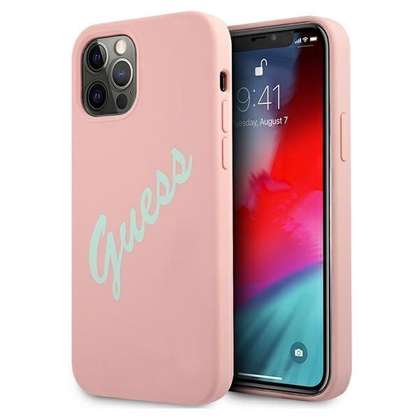 Coque Guess GUHCP12LLSVSPG iPhone 12 Pro Max 6,7" różowo green pink hardcase Silicone Vintage