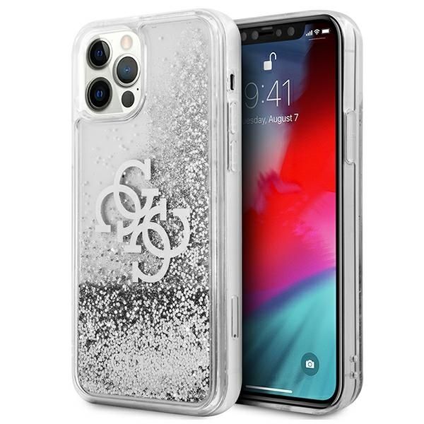 Coque Guess GUHCP12LLG4GSI iPhone 12 Pro Max 6,7" silver hardcase 4G Big Liquid Glitter