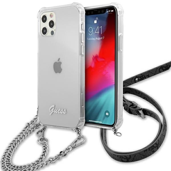 Coque Guess GUHCP12LKC4GSSI iPhone 12 Pro Max 6,7" Transparent hardcase 4G Silver Chain