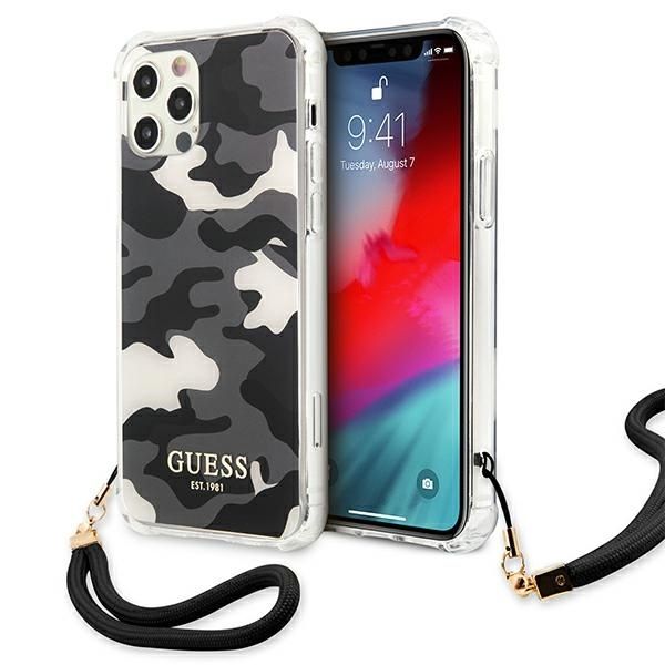 Coque Guess GUHCP12LKSARBK iPhone 12 Pro Max 6,7" black hardcase Camo Collection