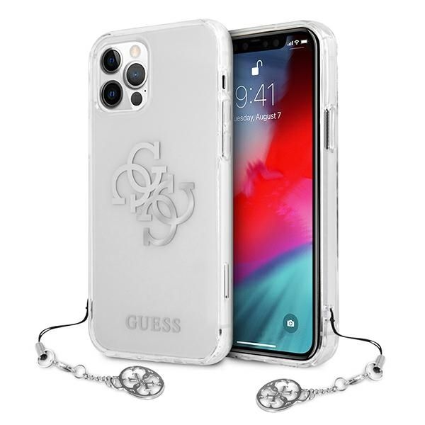 Coque Guess GUHCP12LKS4GSI iPhone 12 Pro Max 6,7" Transparent hardcase 4G Silver Charms Collection
