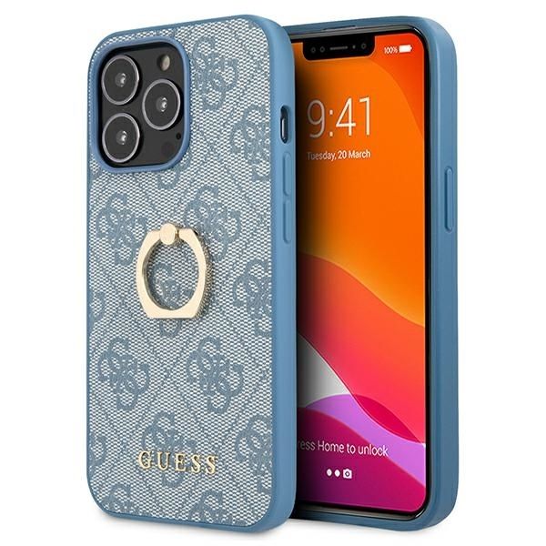 Coque Guess GUHCP13X4GMRBL iPhone 13 Pro Max 6,7" blue hardcase 4G with ring stand