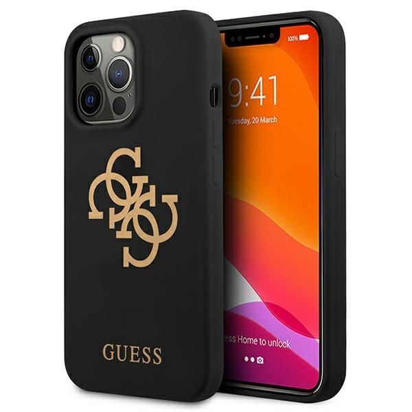 Coque Guess GUHCP13XLS4GGBK iPhone 13 Pro Max 6,7" black hard case Silicone 4G Logo