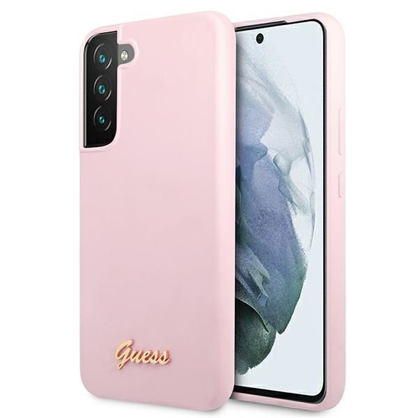 Coque Guess GUHCS22MLSLMGLA S22+ S906 lavender hardcase Silicone Script Metal Logo