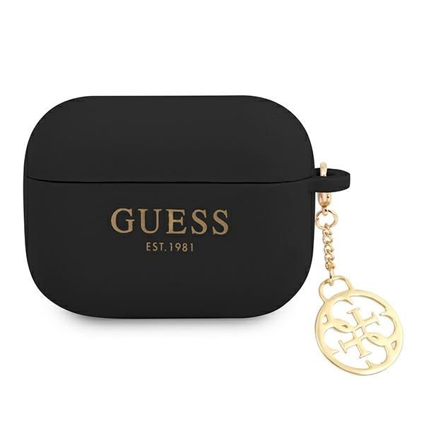 Coque Guess GUAPLSC4EK AirPods Pro cover black Silicone Charm 4G Collection