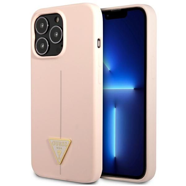 Coque Guess GUHCP13XSLTGP iPhone 13 Pro Max 6,7" pink hardcase Silicone Triangle