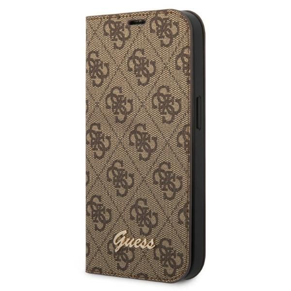Coque Guess GUBKP14XHG4SHW iPhone 14 Pro Max 6,7" brown book 4G Vintage Gold Logo