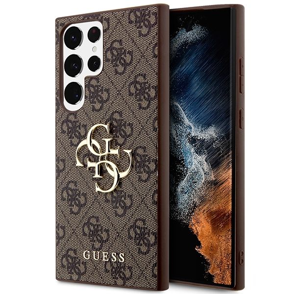 Coque Guess GUHCS23L4GMGBR S23 Ultra S918 brown hardcase 4G Big Metal Logo