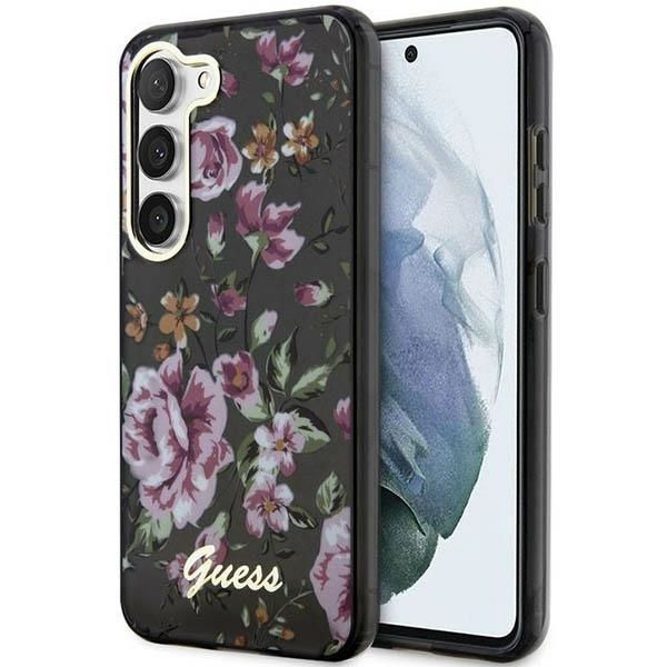 Coque Guess GUHCS23MHCFWSK S23+ S916 black hardcase Flower Collection
