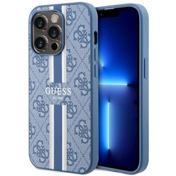 Coque Guess GUHMP14XP4RPSB iPhone 14 Pro Max 6.7" blue hardcase 4G Printed Stripes MagSafe