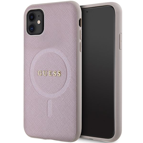 Coque Guess GUHMN61PSAHMCP iPhone 11 / Xr 6.1" pink hardcase Saffiano MagSafe