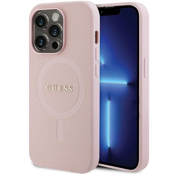 Coque Guess GUHMP14XPSAHMCP iPhone 14 Pro Max 6,7" pink hardcase Saffiano MagSafe