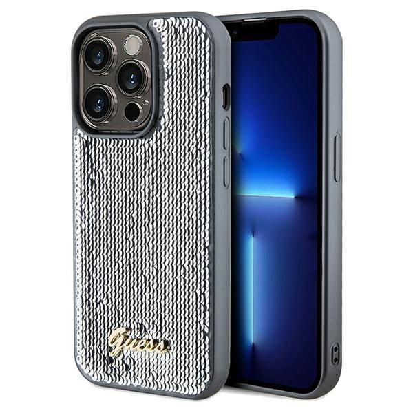Coque Guess GUHCP14XPSFDGSS iPhone 14 Pro Max 6.7" silver hardcase Sequin Script Metal