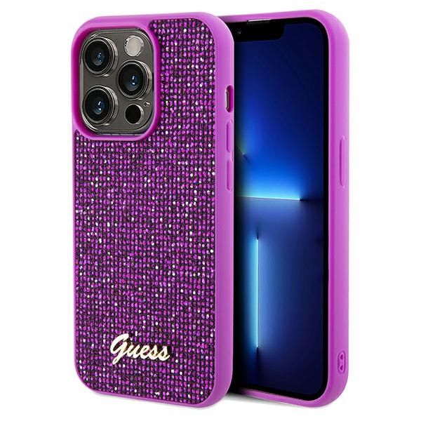 Coque Guess GUHCP14XPMSDGSF iPhone 14 Pro Max 6.7" fuschia hardcase Disco Metal Script