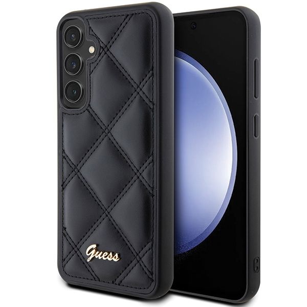 Coque Guess GUHCS23FEPSQSQSK S23 FE S711 black hardcase Quilted Metal Logo