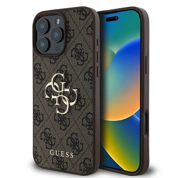 Coque Guess GUHCP16L4GMGBR iPhone 16 Pro 6.3" brown hardcase 4G Big Logo
