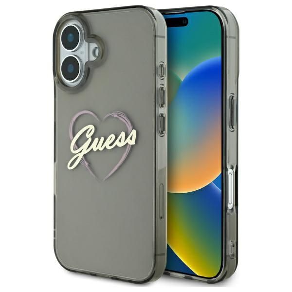 Case Guess GUHCP16SHCHGSPK iPhone 16 6.1" black hardcase IML Heart