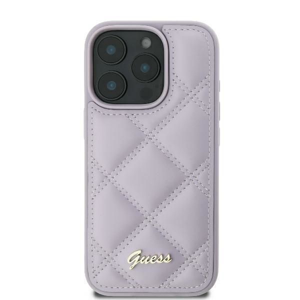 Coque Guess GUHCP16SPSQSQSU iPhone 16 6.1" light purple hardcase Quiled Metal Logo