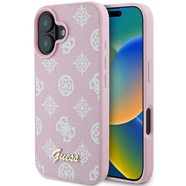 Coque Guess GUHMP16MPGPYSP iPhone 16 Plus 6.7" pink hardcase Peony Script Logo MagSafe