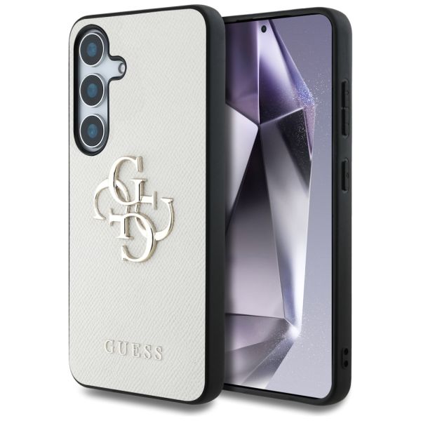 Coque Guess Grained Big 4G Logo Small Classic Logo for Samsung Galaxy S25 beige