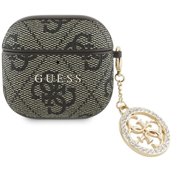 Coque Case Guess 4G Strass Charm for AirPods 4 brown