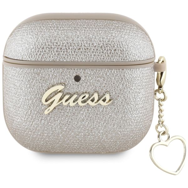 Coque Guess Metallic Script Charm case for AirPods 4 gold