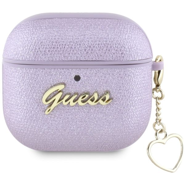 Coque Guess Metallic Script Charm Case for AirPods 4 Purple